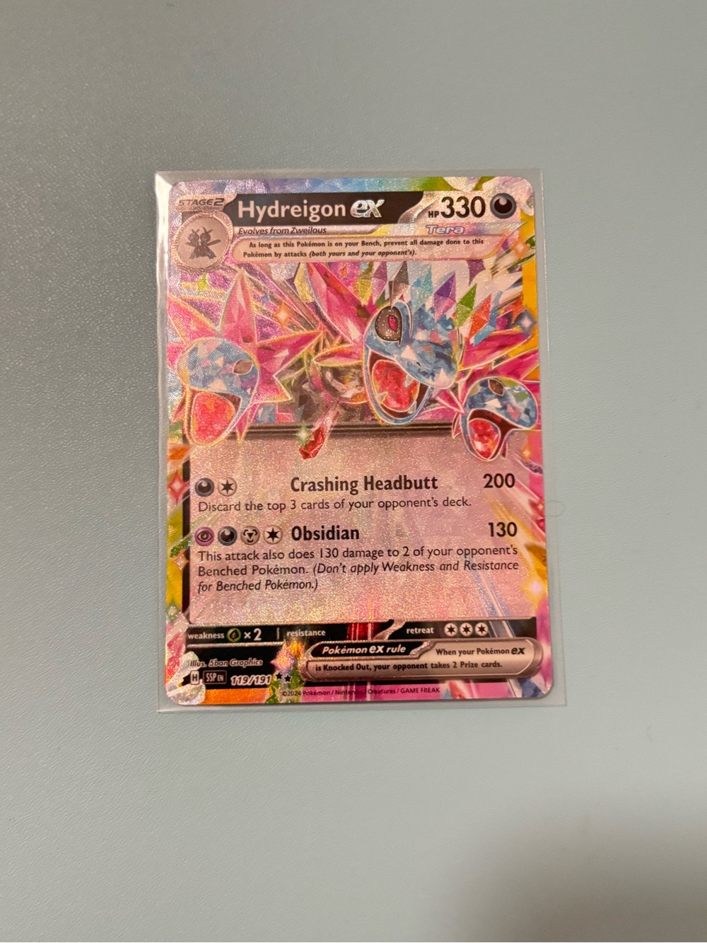 Hydreigon EX Trading Card - Pink Holographic